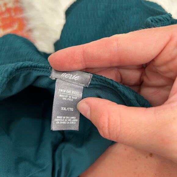 Aerie Blue Textured Cheeky One Piece Swimsuit Plus Size XXL - Picture 9 of 9